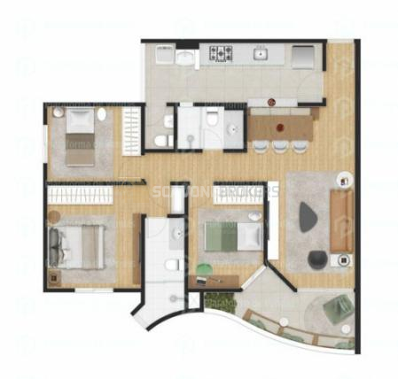 Apartamento para locação com 92m², 3 dormitórios no Panamby - São Paulo SP