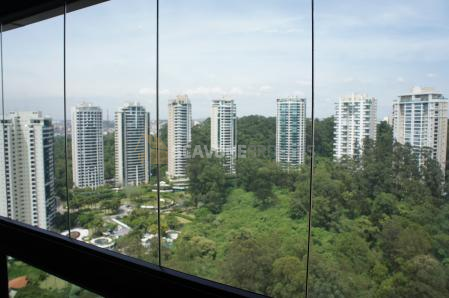 Apartamento para locação no Villaggio Panamby, 160m², com 3 dormitórios e linda vista - São Paulo SP